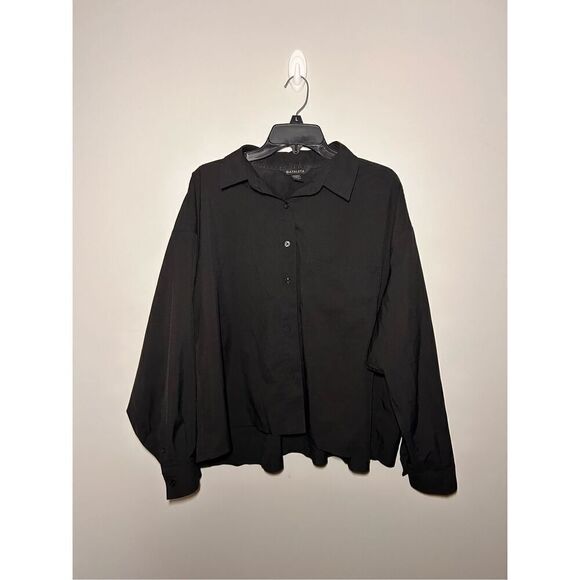 Athleta black button down top size 1x C22-19 - Picture 1 of 3